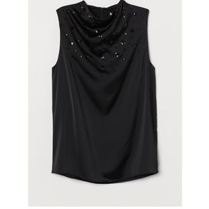 H&M SLEEVELESS BLOUSE WITH SEQUIN